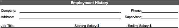 Employment History