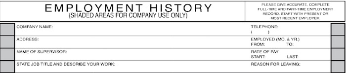 employment history